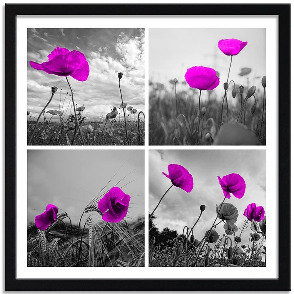 Glezna melnā rāmī - Purple Poppies Home Trends