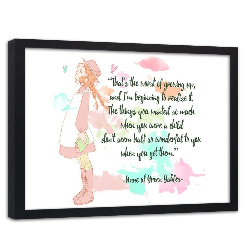 Glezna melnā rāmī - Quote Anne Of Green Gables 1 Home Trends