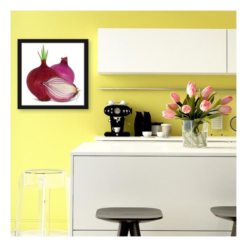 Glezna melnā rāmī - Red onions Home Trends