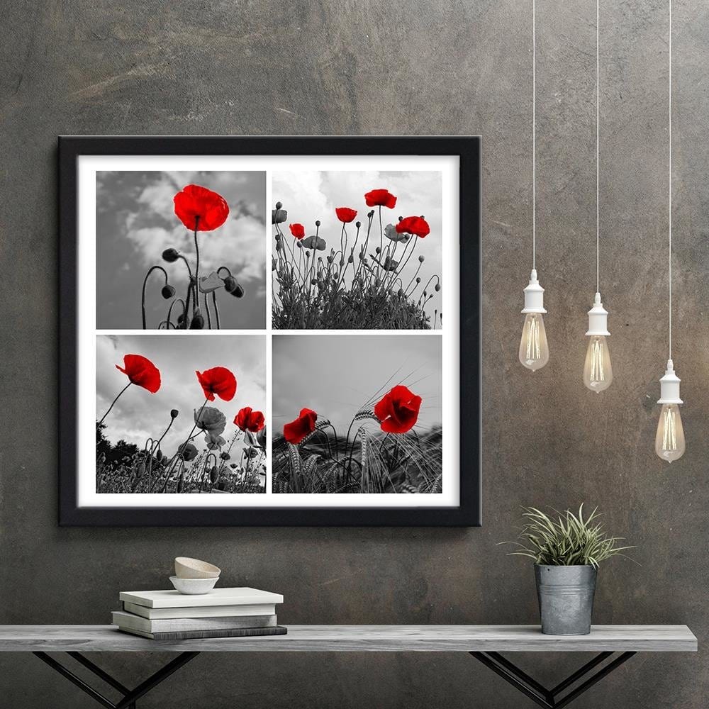 Glezna melnā rāmī - Red Poppies Home Trends