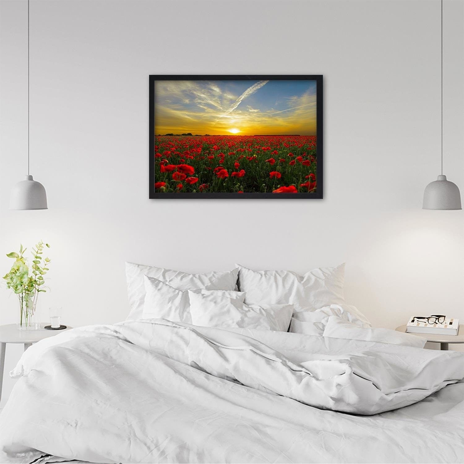 Glezna melnā rāmī - Red Poppy Flowers Home Trends