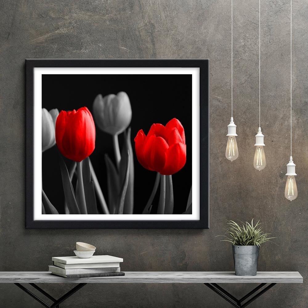 Glezna melnā rāmī - Red Tulips Home Trends