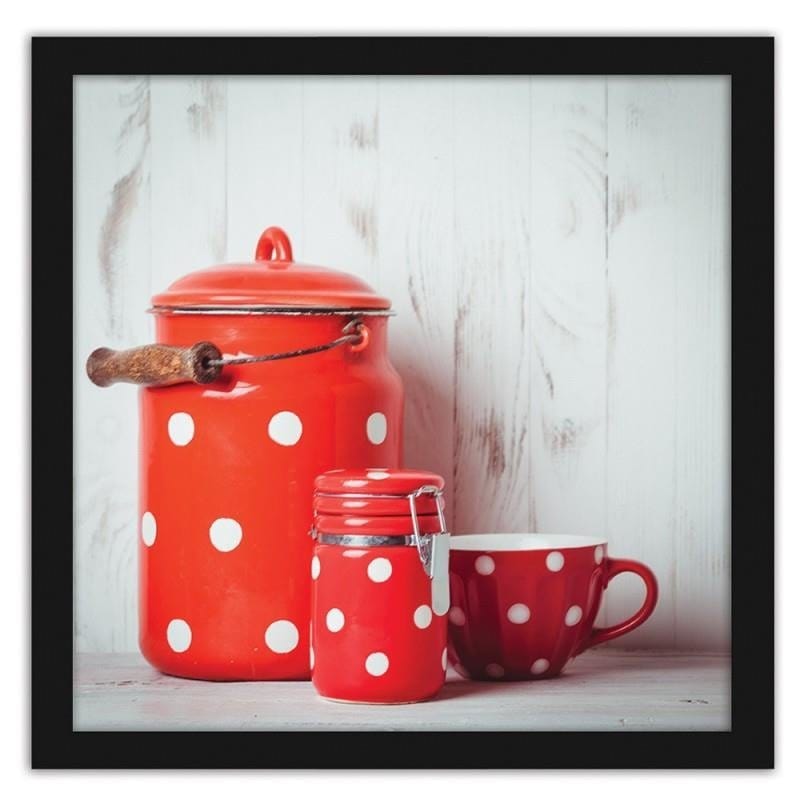 Glezna melnā rāmī - Red vessels Home Trends