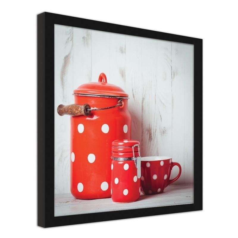 Glezna melnā rāmī - Red vessels Home Trends