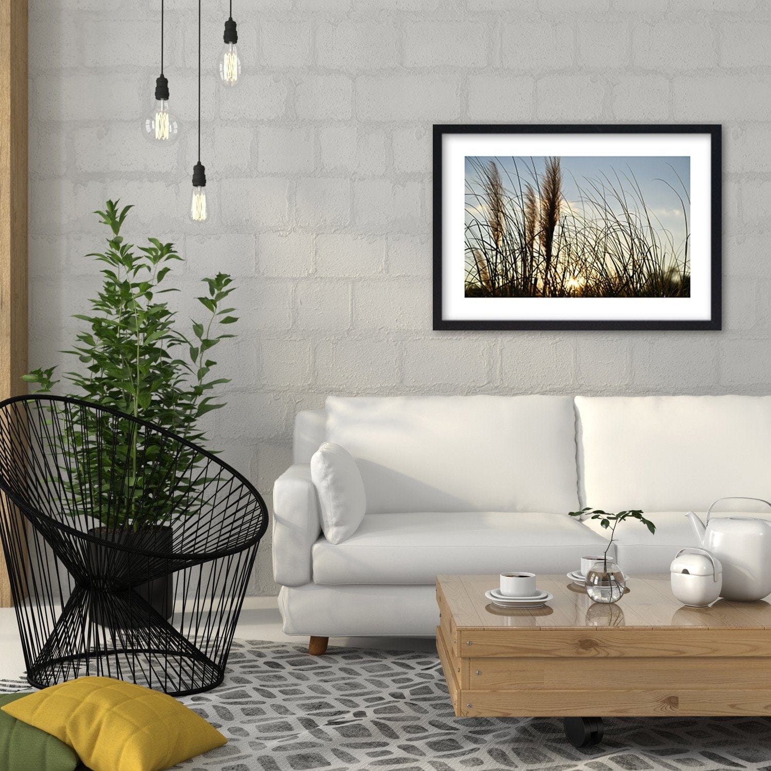 Glezna melnā rāmī - Reed In The Sun Home Trends