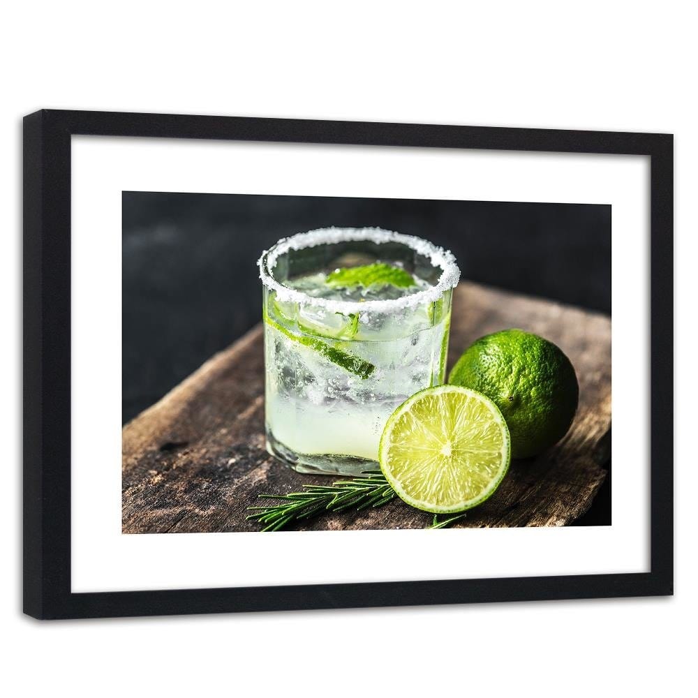 Glezna melnā rāmī - Refreshing Drink With Lime Home Trends