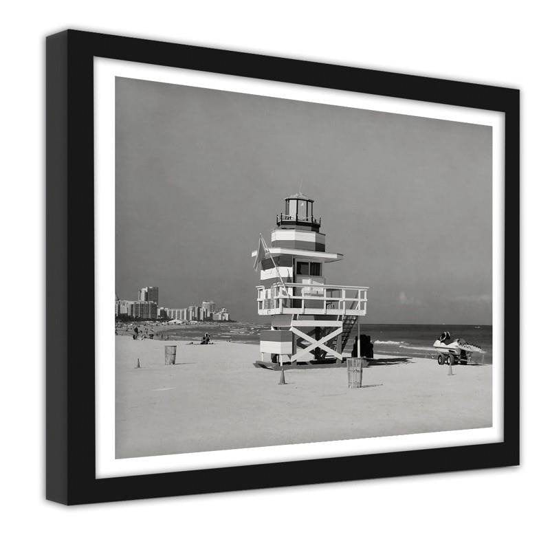 Glezna melnā rāmī - Retro Miami Beach Home Trends