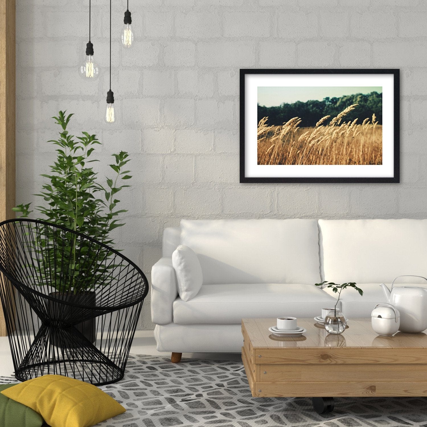 Glezna melnā rāmī - Ripe Corn Home Trends