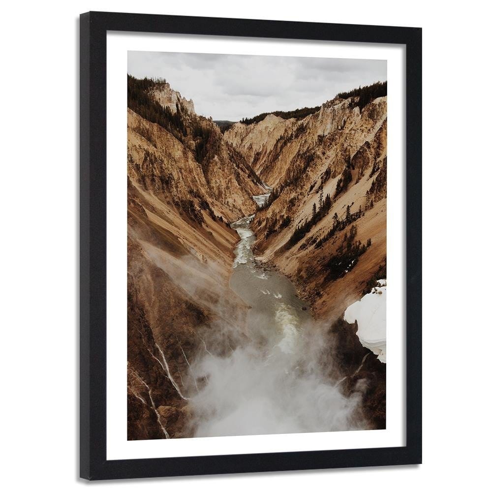 Glezna melnā rāmī - River In The Mountains Home Trends