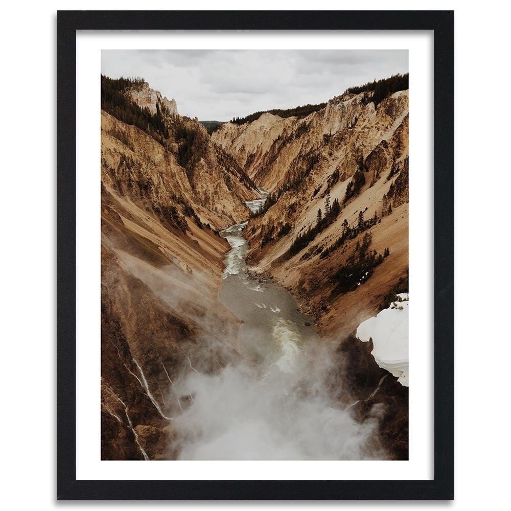 Glezna melnā rāmī - River In The Mountains Home Trends