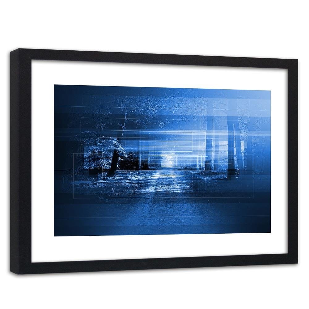 Glezna melnā rāmī - Road In The Forest 2 Home Trends