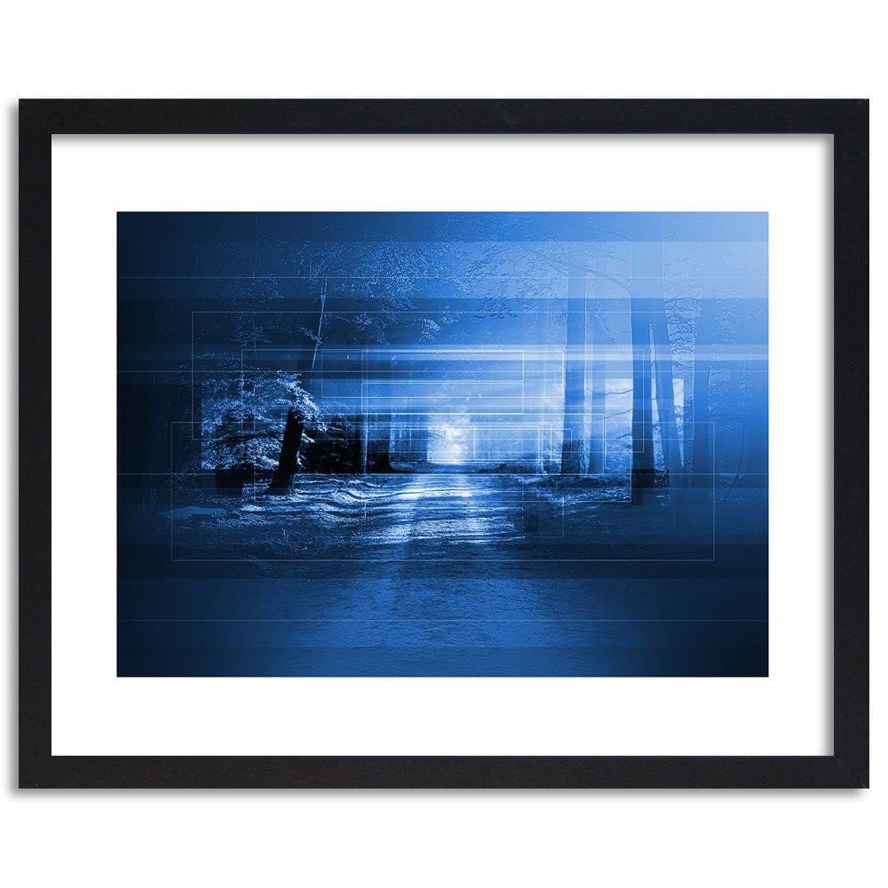 Glezna melnā rāmī - Road In The Forest 2 Home Trends