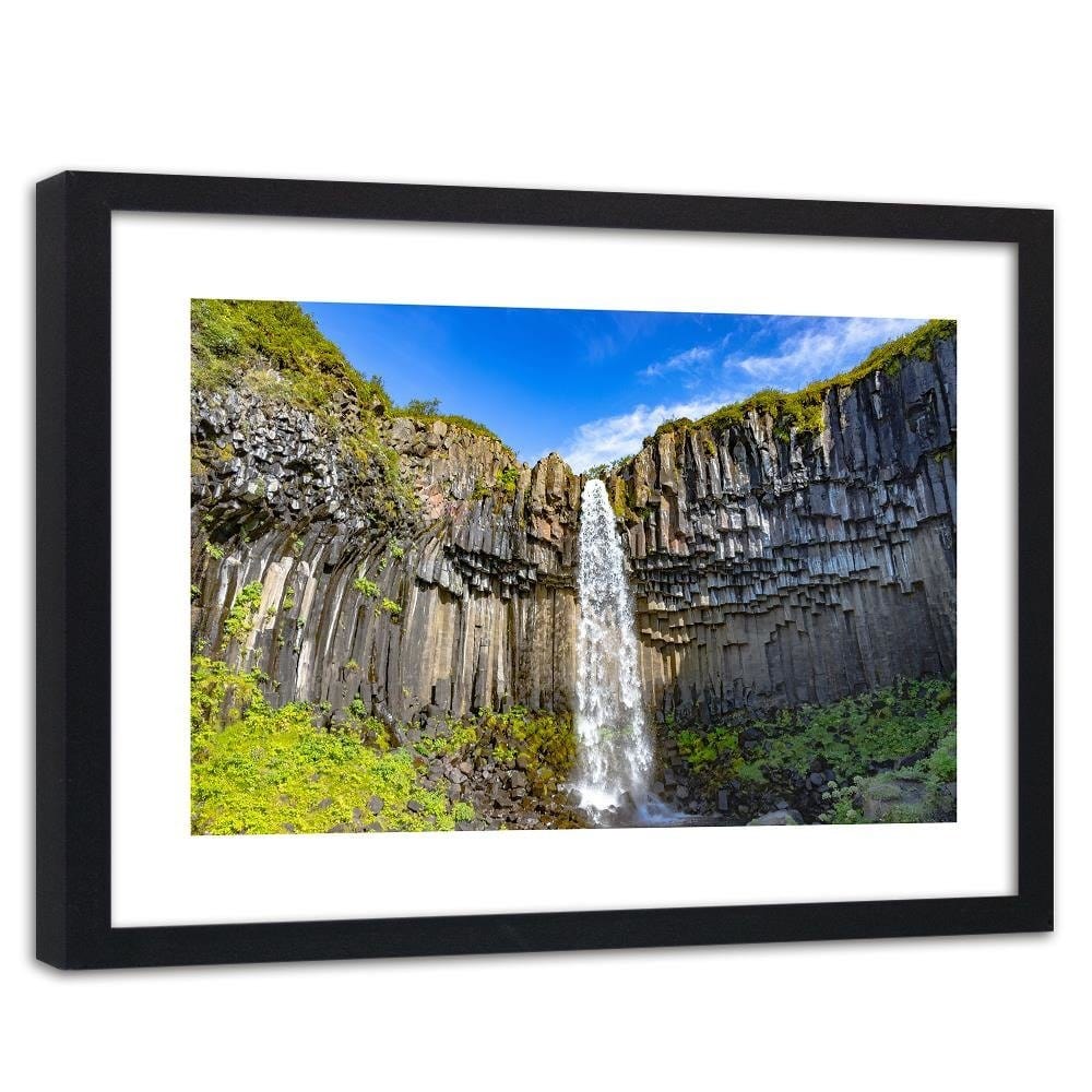 Glezna melnā rāmī - Rock Waterfall  Home Trends