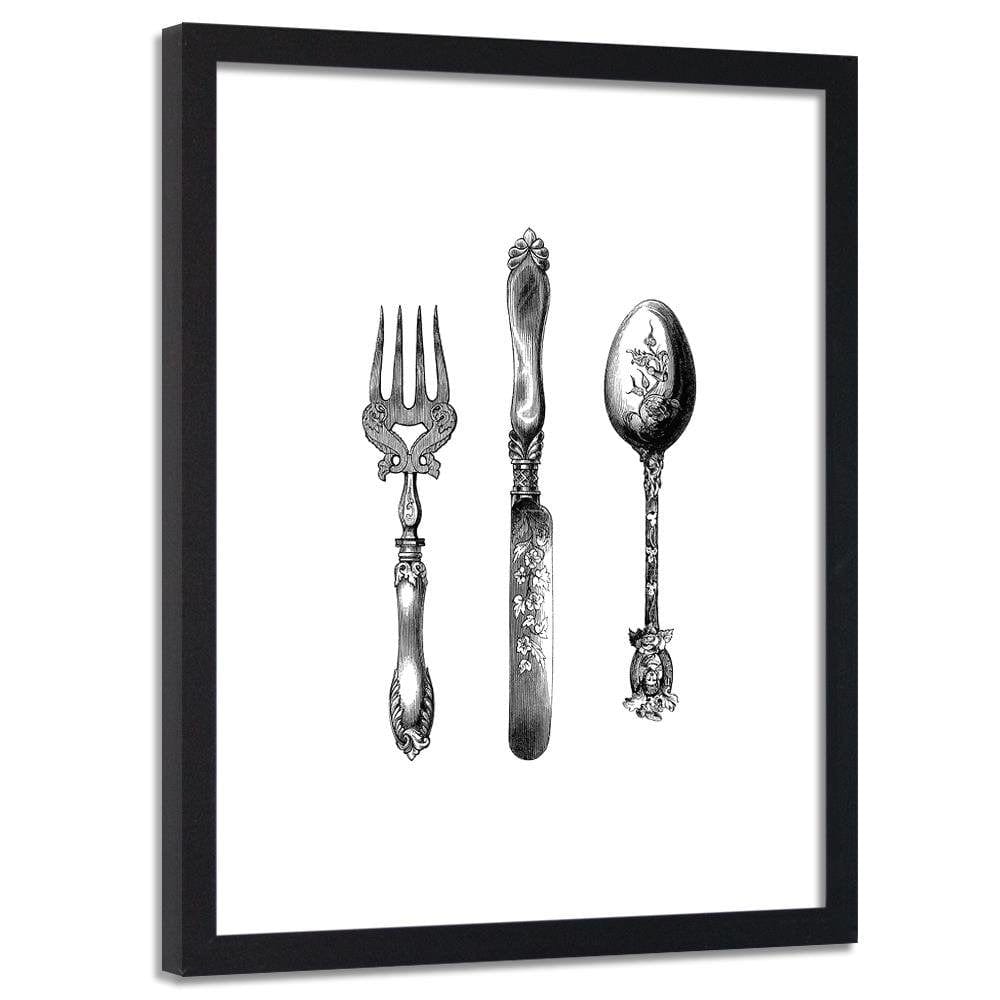 Glezna melnā rāmī - Rustic Cutlery Home Trends