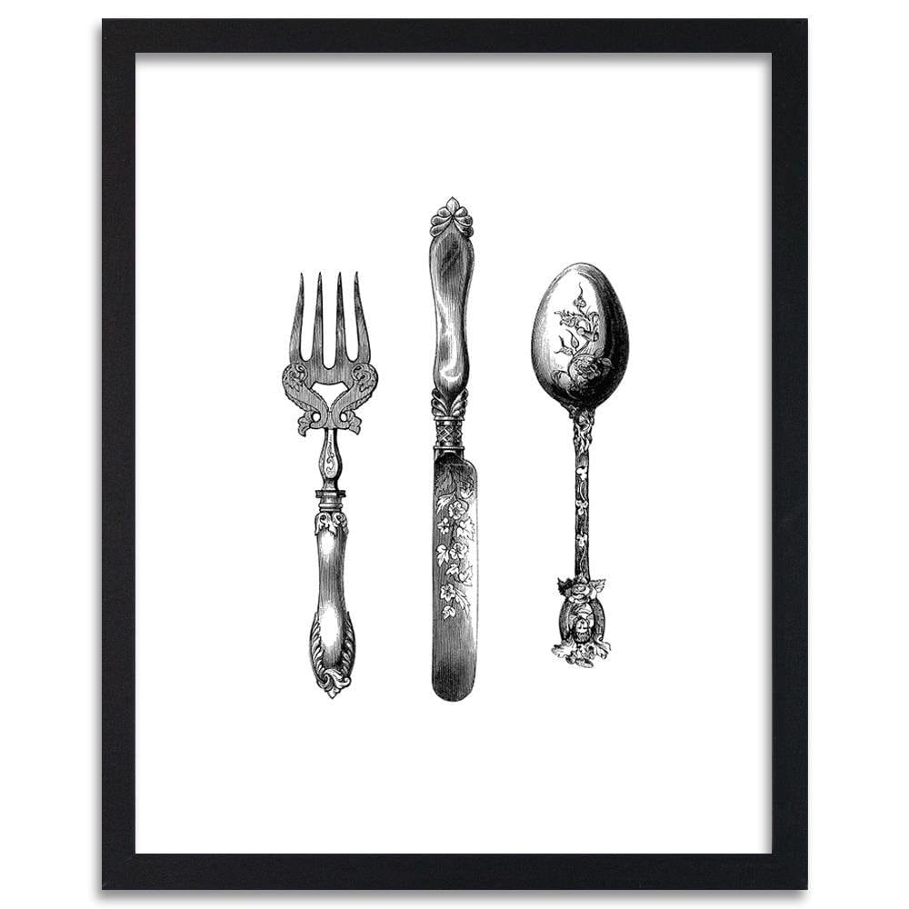 Glezna melnā rāmī - Rustic Cutlery Home Trends