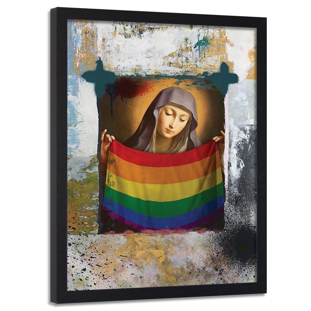 Glezna melnā rāmī - Saint Mary Image Lgbt  Home Trends