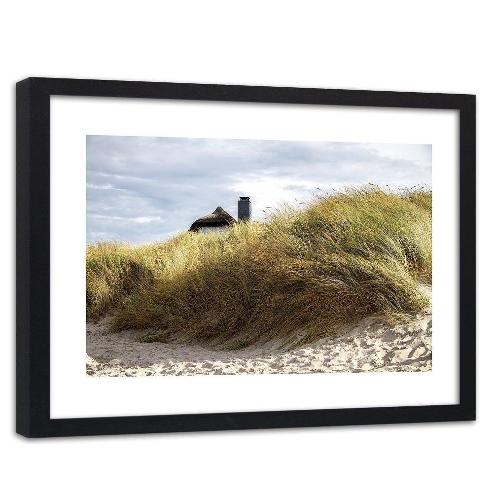 Glezna melnā rāmī - Sand Dunes On The Beach Home Trends