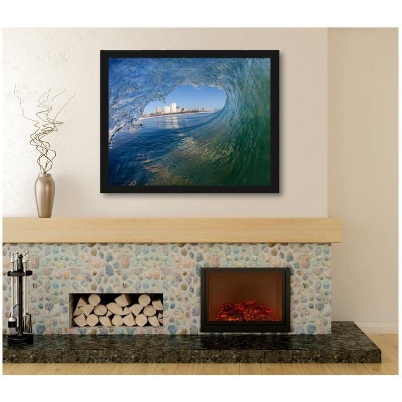 Glezna melnā rāmī - Sea wave overlooking the city Home Trends