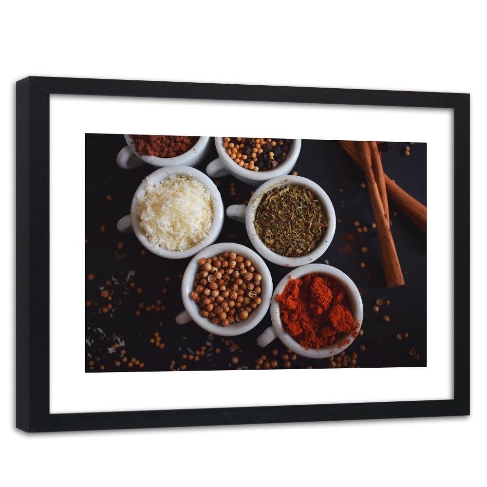 Glezna melnā rāmī - Set Of Spices Home Trends