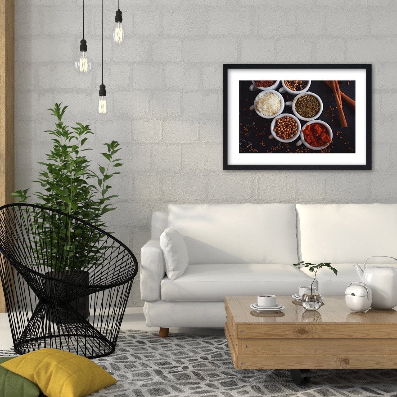 Glezna melnā rāmī - Set Of Spices Home Trends