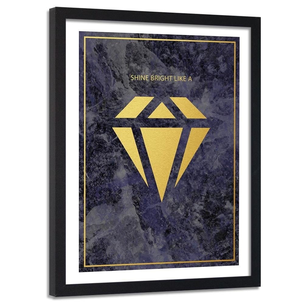 Glezna melnā rāmī - Shine Bright Like A Diamond Home Trends