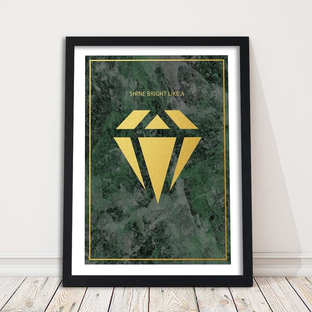 Glezna melnā rāmī - Shine Bright Like A Diamond Home Trends