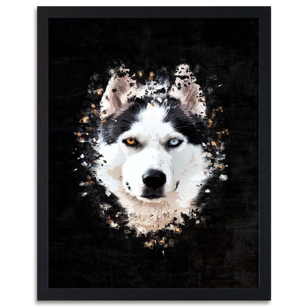 Glezna melnā rāmī - Siberian Husky Home Trends