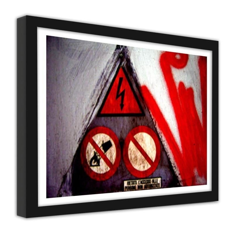 Glezna melnā rāmī - Sign of prohibition Home Trends