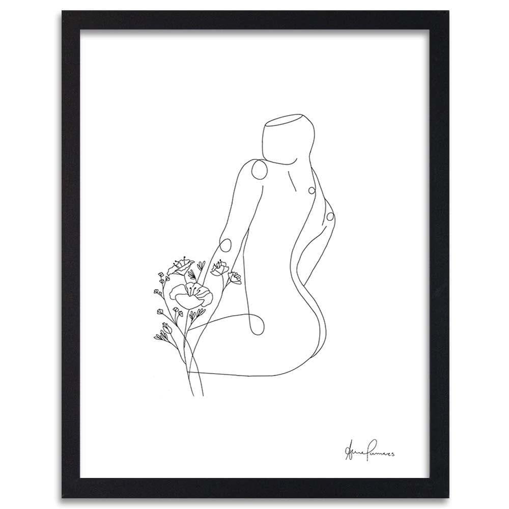Glezna melnā rāmī - Silhouette Of A Woman Home Trends