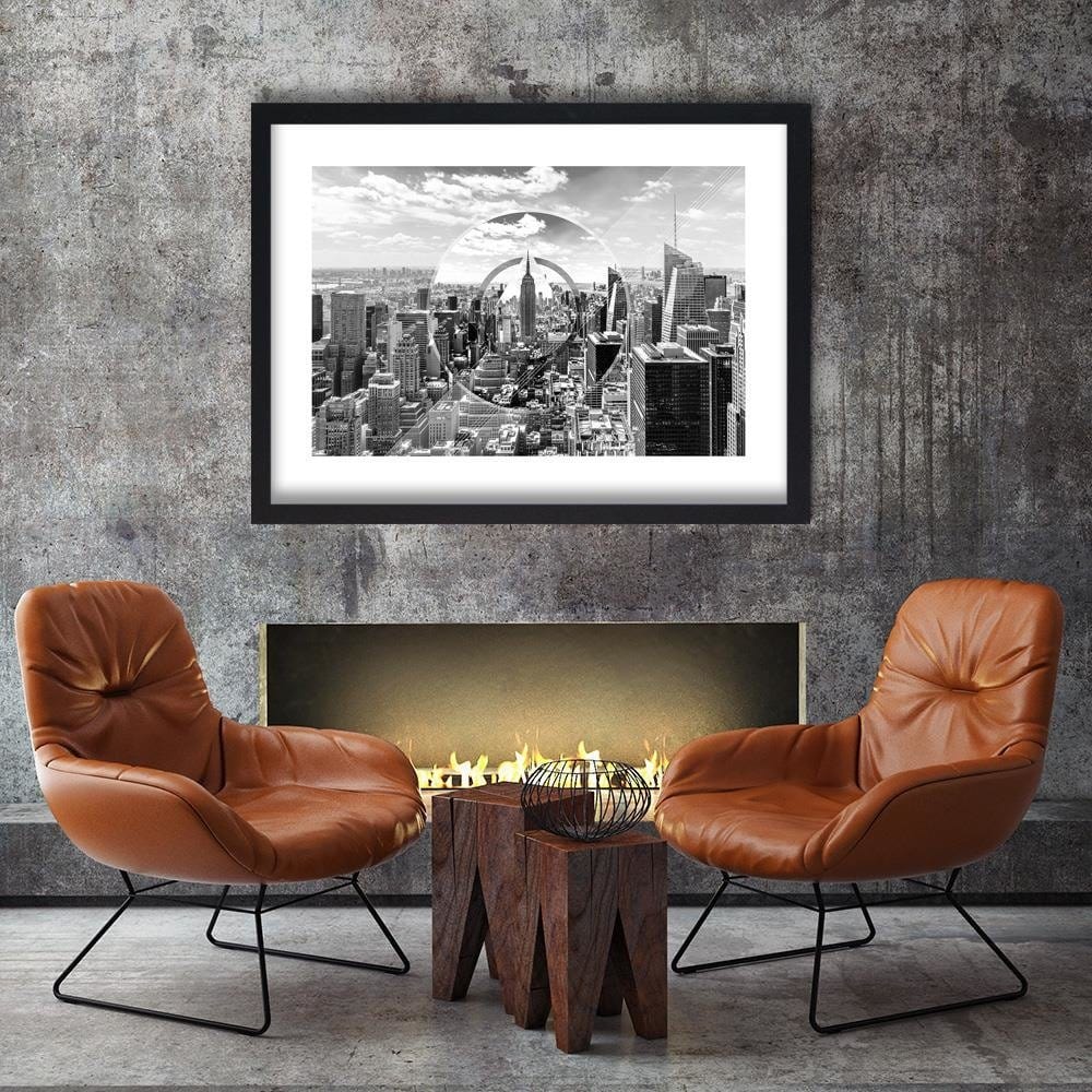 Glezna melnā rāmī - Skyscrapers 3 Home Trends