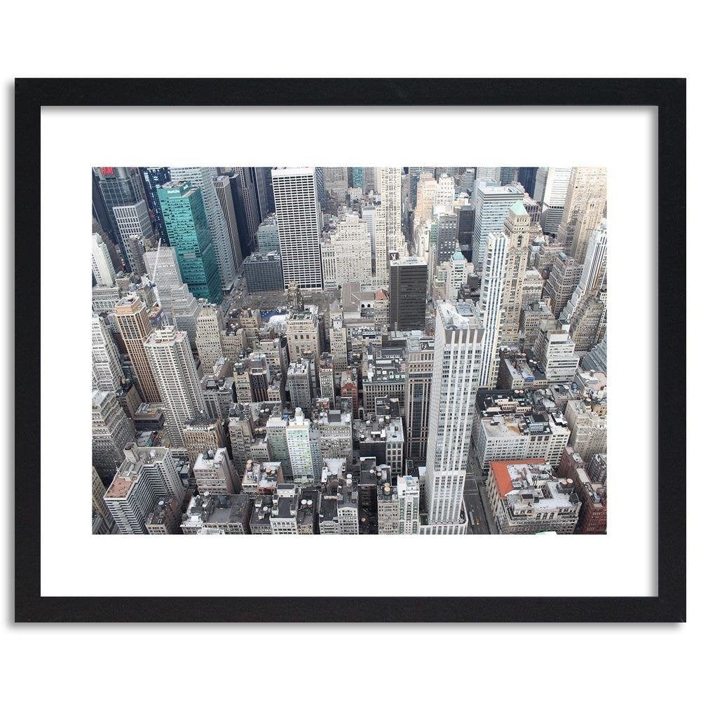 Glezna melnā rāmī - Skyscrapers Bird's Eye View Home Trends