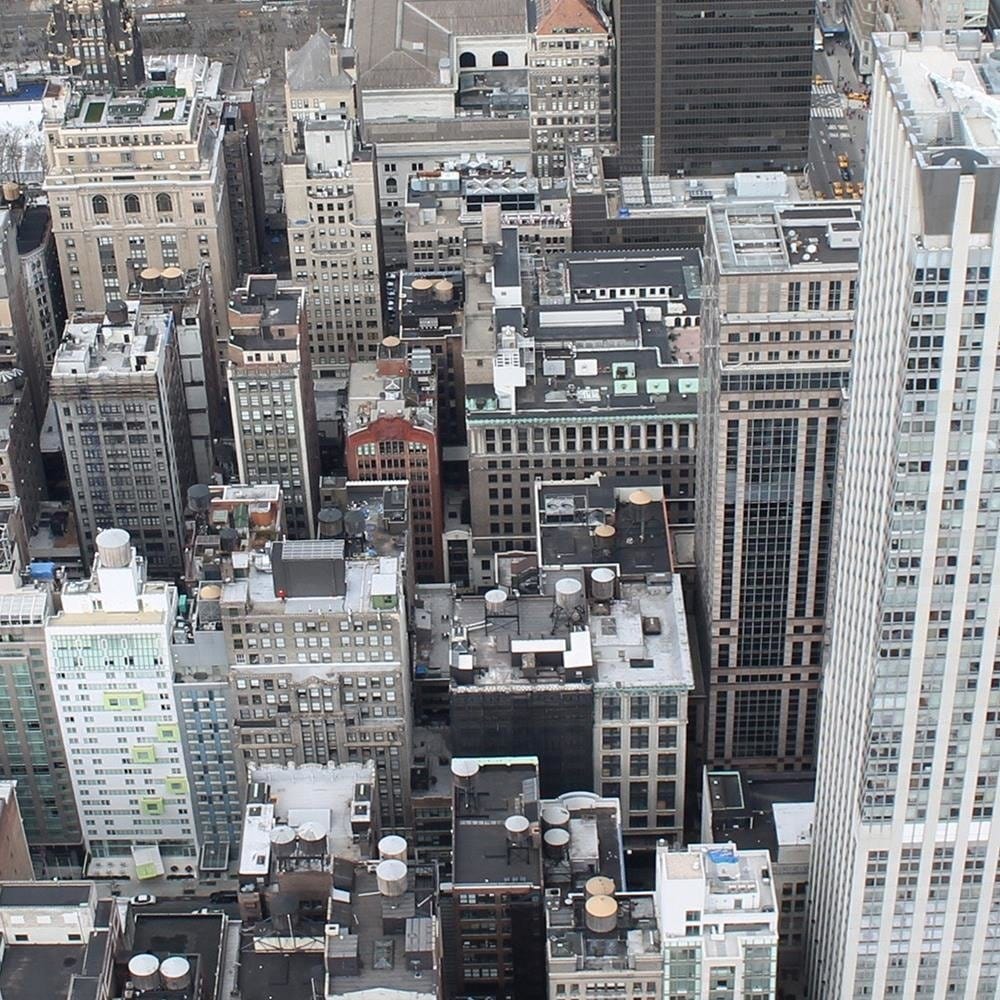 Glezna melnā rāmī - Skyscrapers Bird's Eye View Home Trends