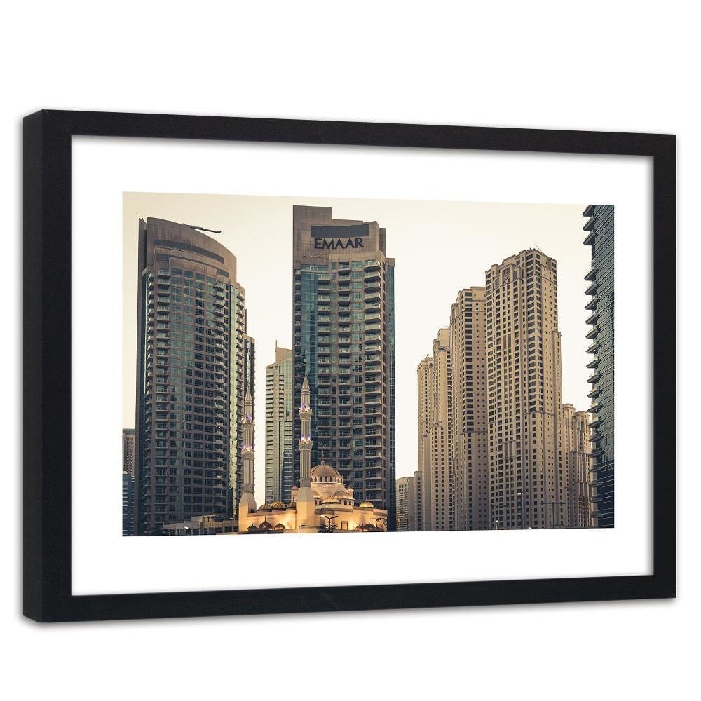Glezna melnā rāmī - Skyscrapers In Dubai Home Trends