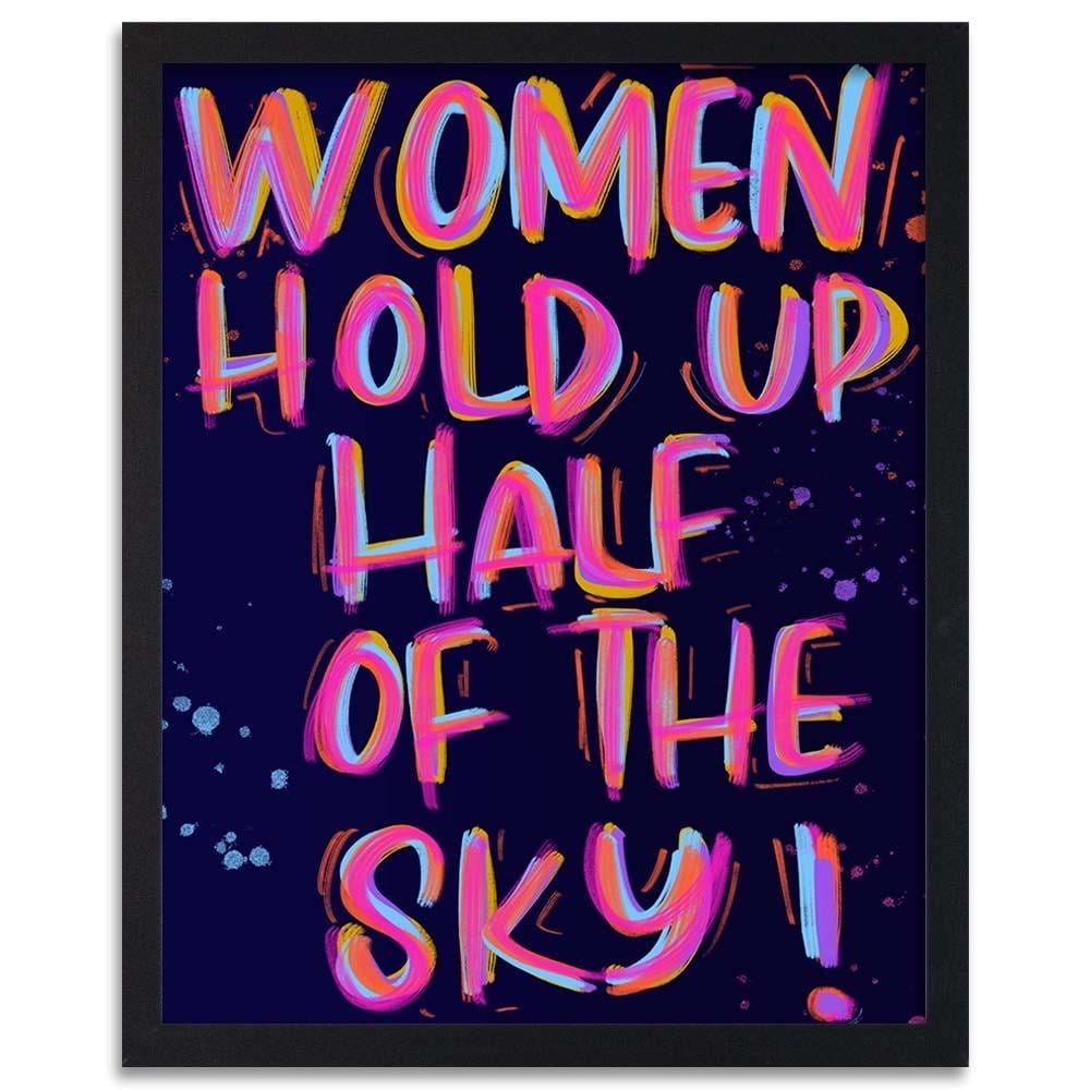 Glezna melnā rāmī - Slogan About Women Home Trends