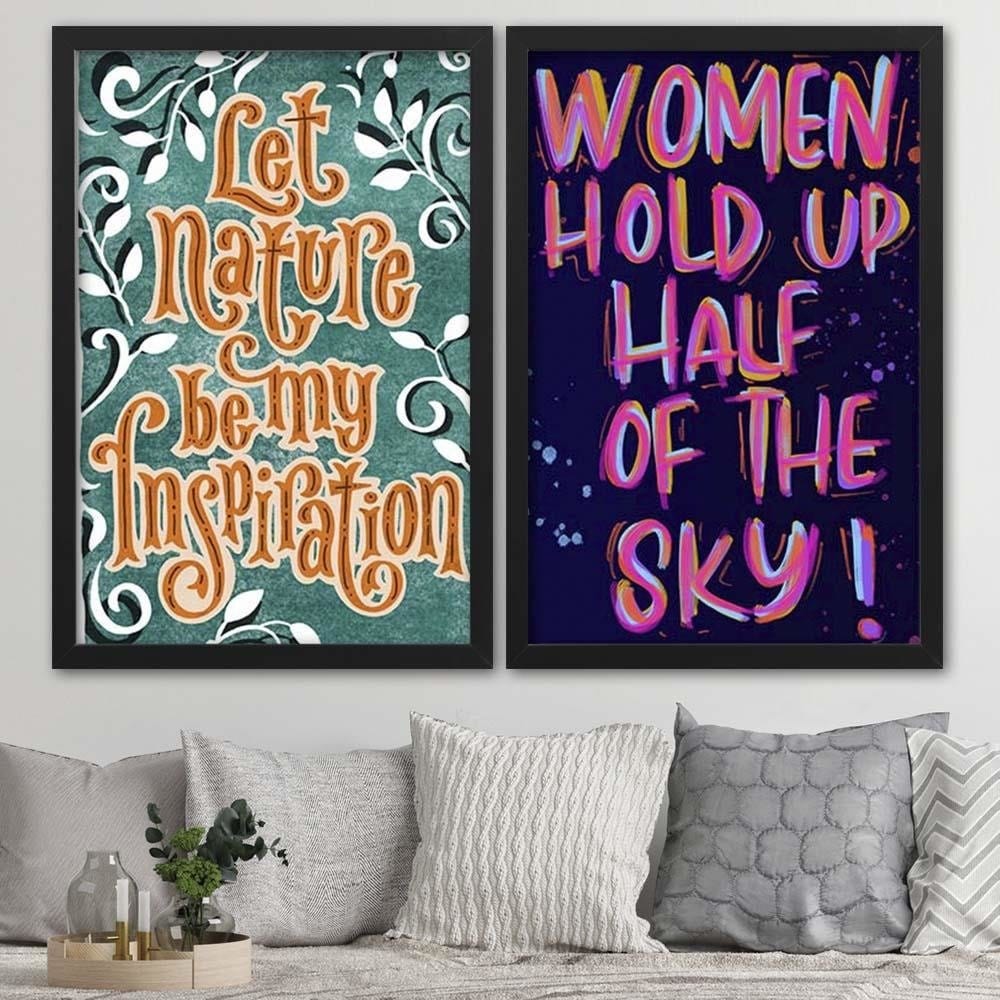 Glezna melnā rāmī - Slogan About Women Home Trends