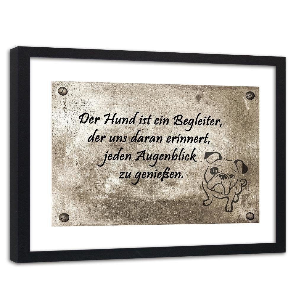 Glezna melnā rāmī - Small Bulldog Home Trends