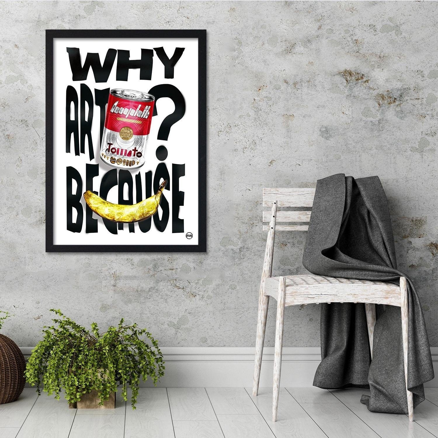 Glezna melnā rāmī - Soup Can Home Trends