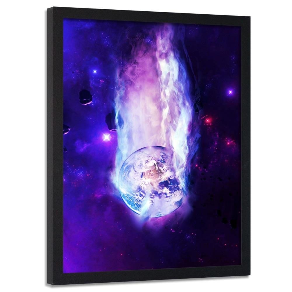 Glezna melnā rāmī - Space Wall Art Purple Home Trends
