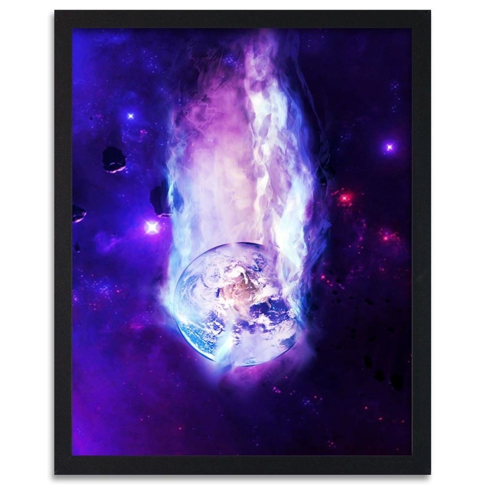 Glezna melnā rāmī - Space Wall Art Purple Home Trends