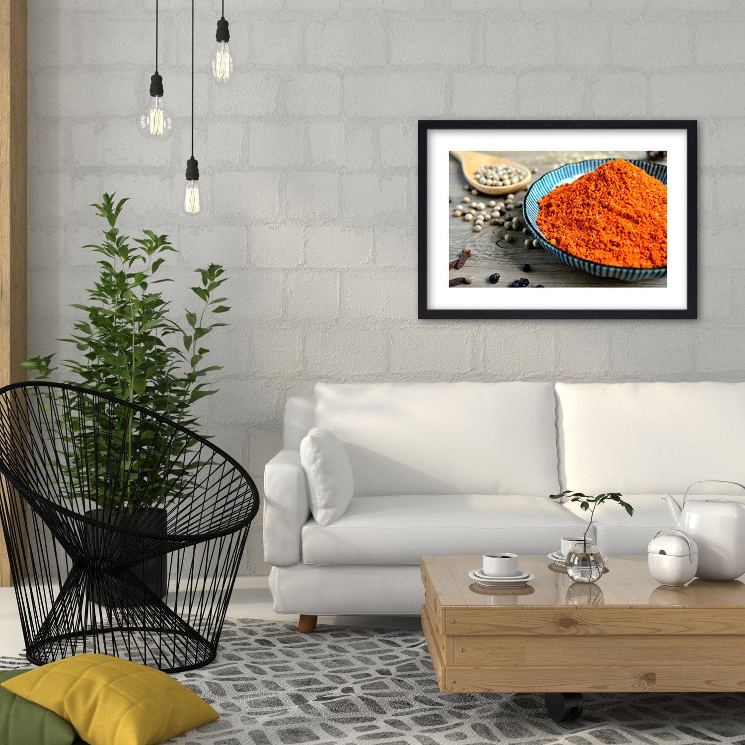 Glezna melnā rāmī - Spices And Herbs Home Trends