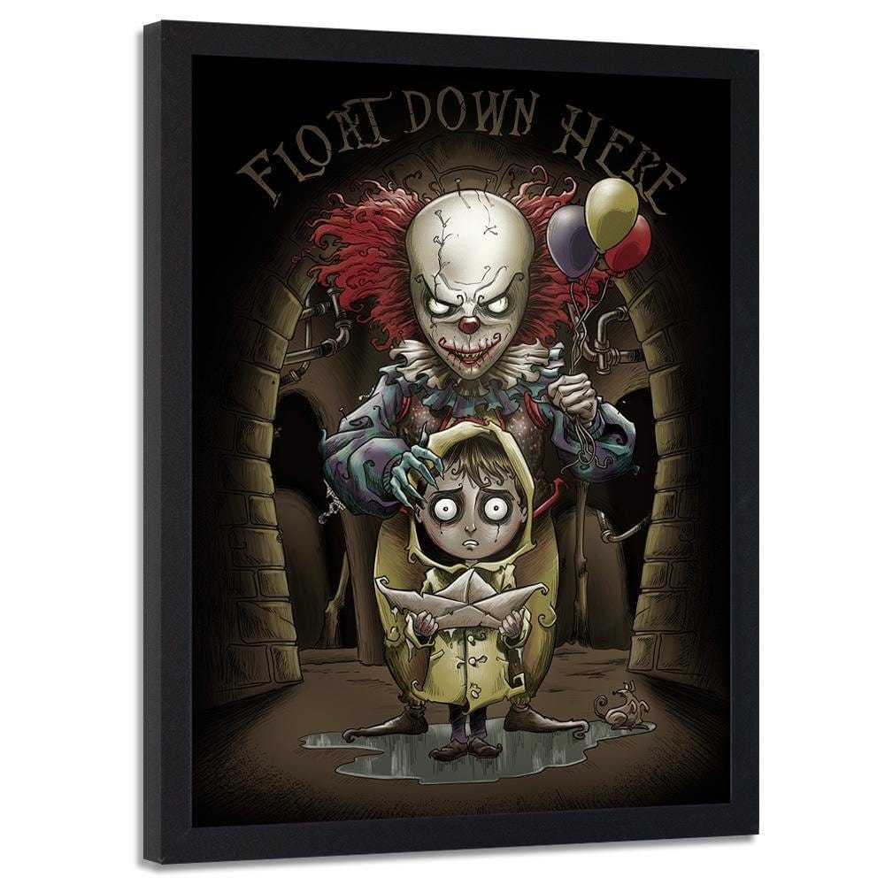 Glezna melnā rāmī - Spooky Clown Home Trends