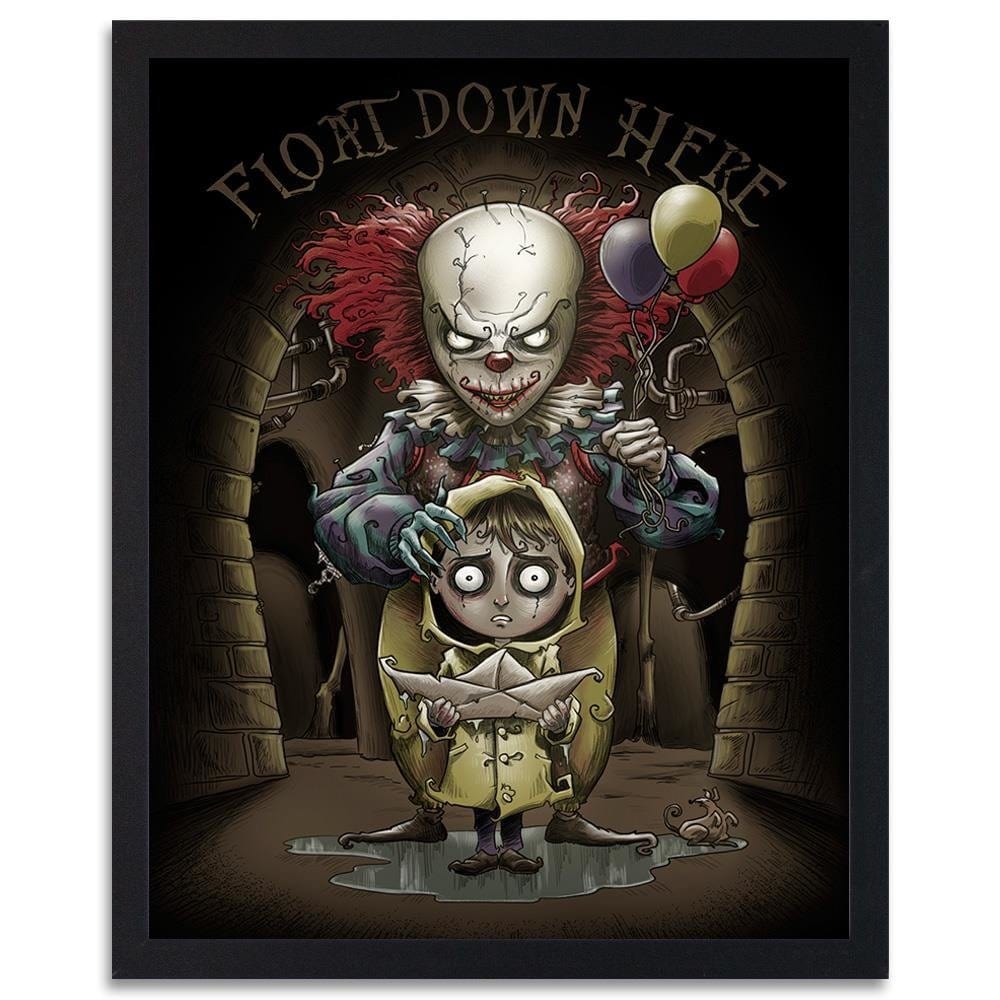 Glezna melnā rāmī - Spooky Clown Home Trends