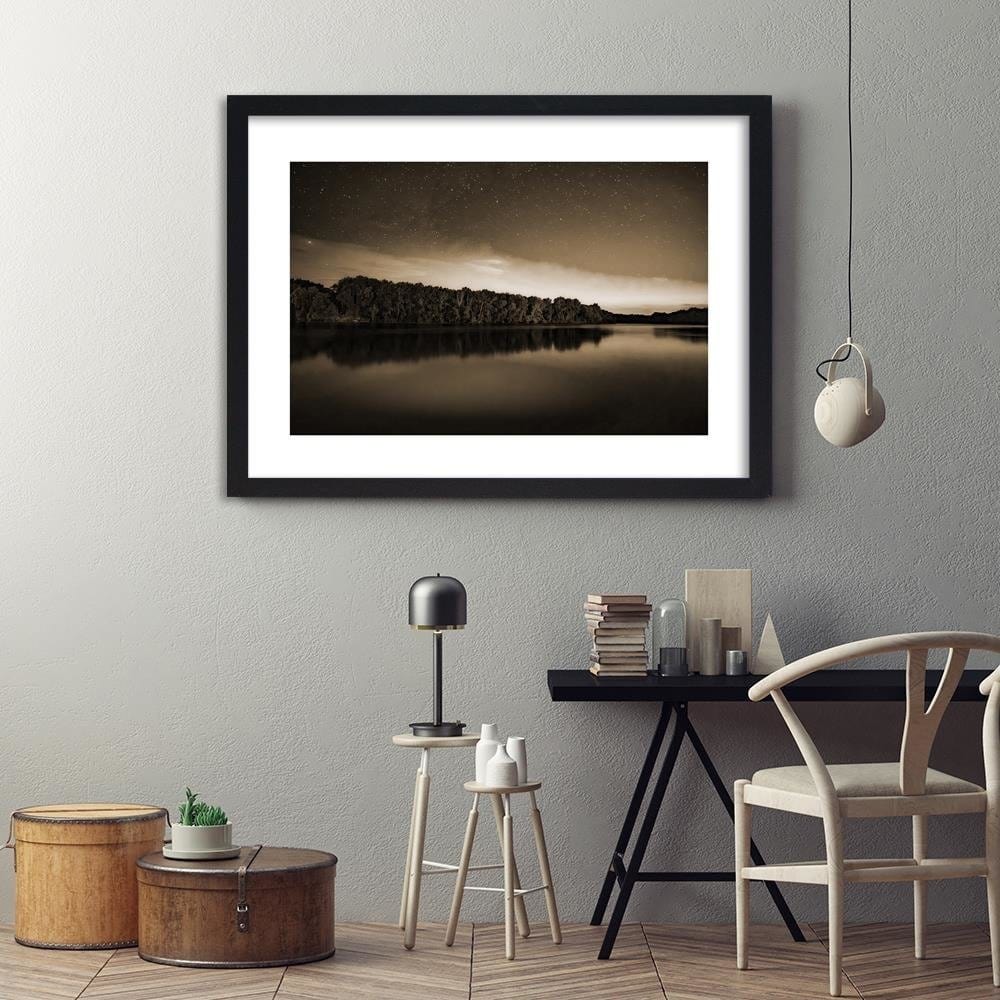 Glezna melnā rāmī - Stars Over The Lake 1 Home Trends