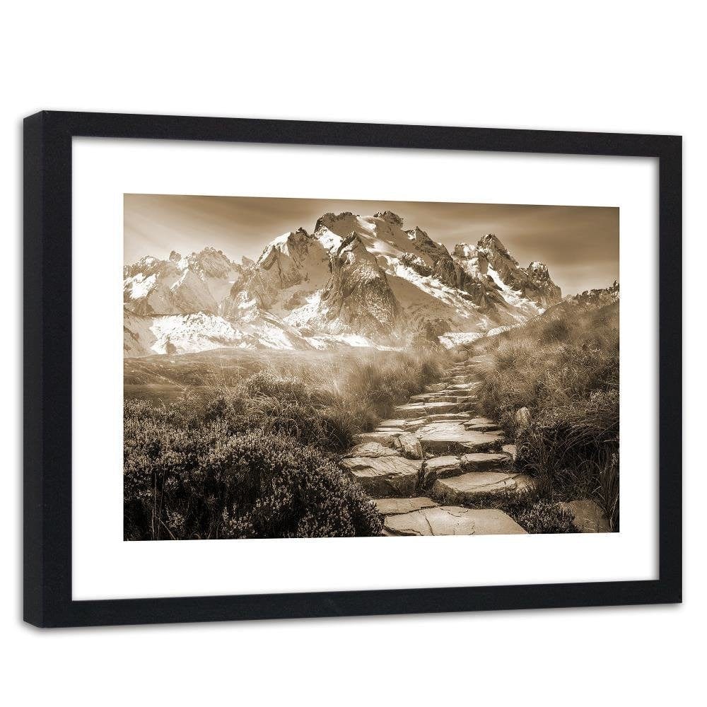 Glezna melnā rāmī - Stone Road To The Top 1 Home Trends