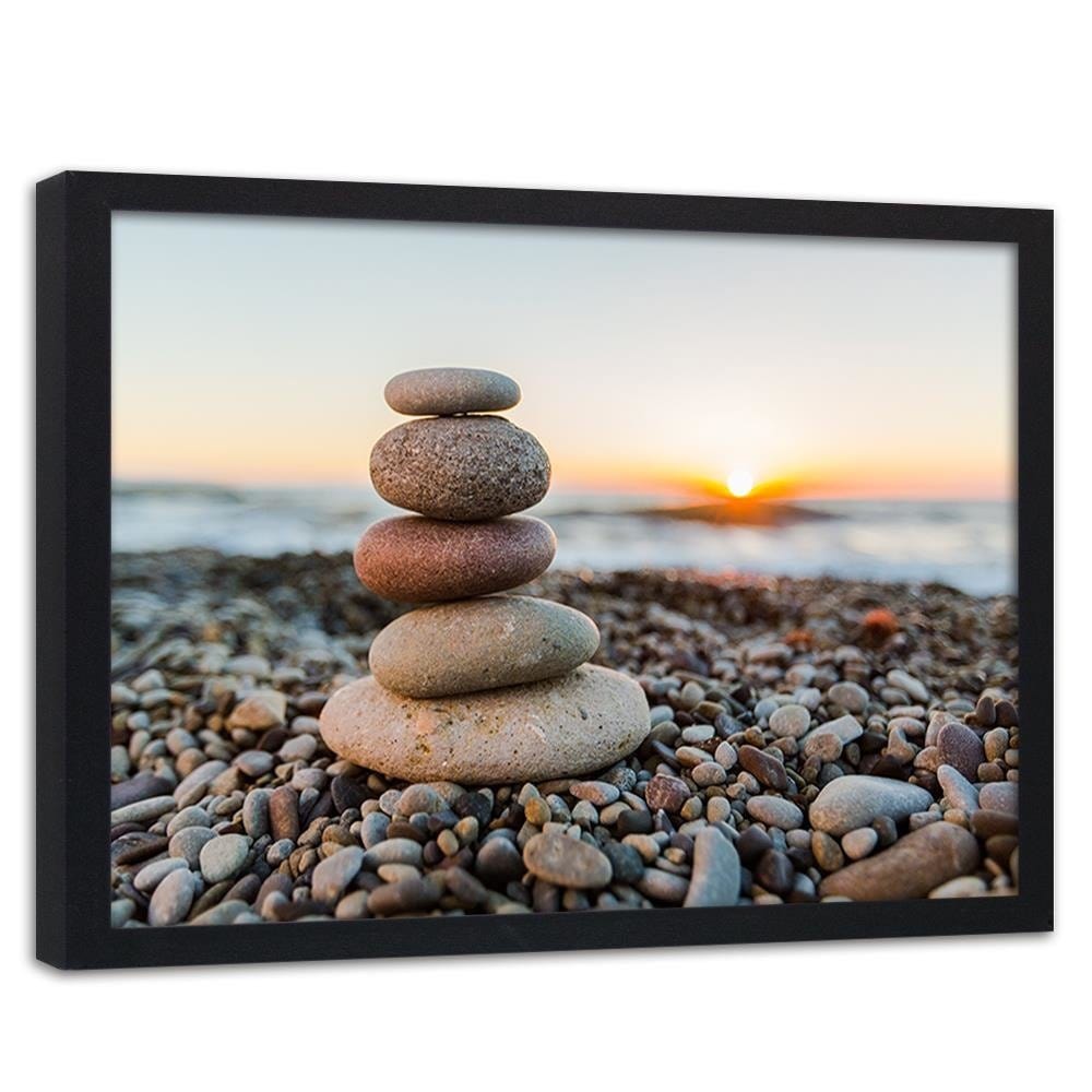 Glezna melnā rāmī - Stones By The Sea Home Trends