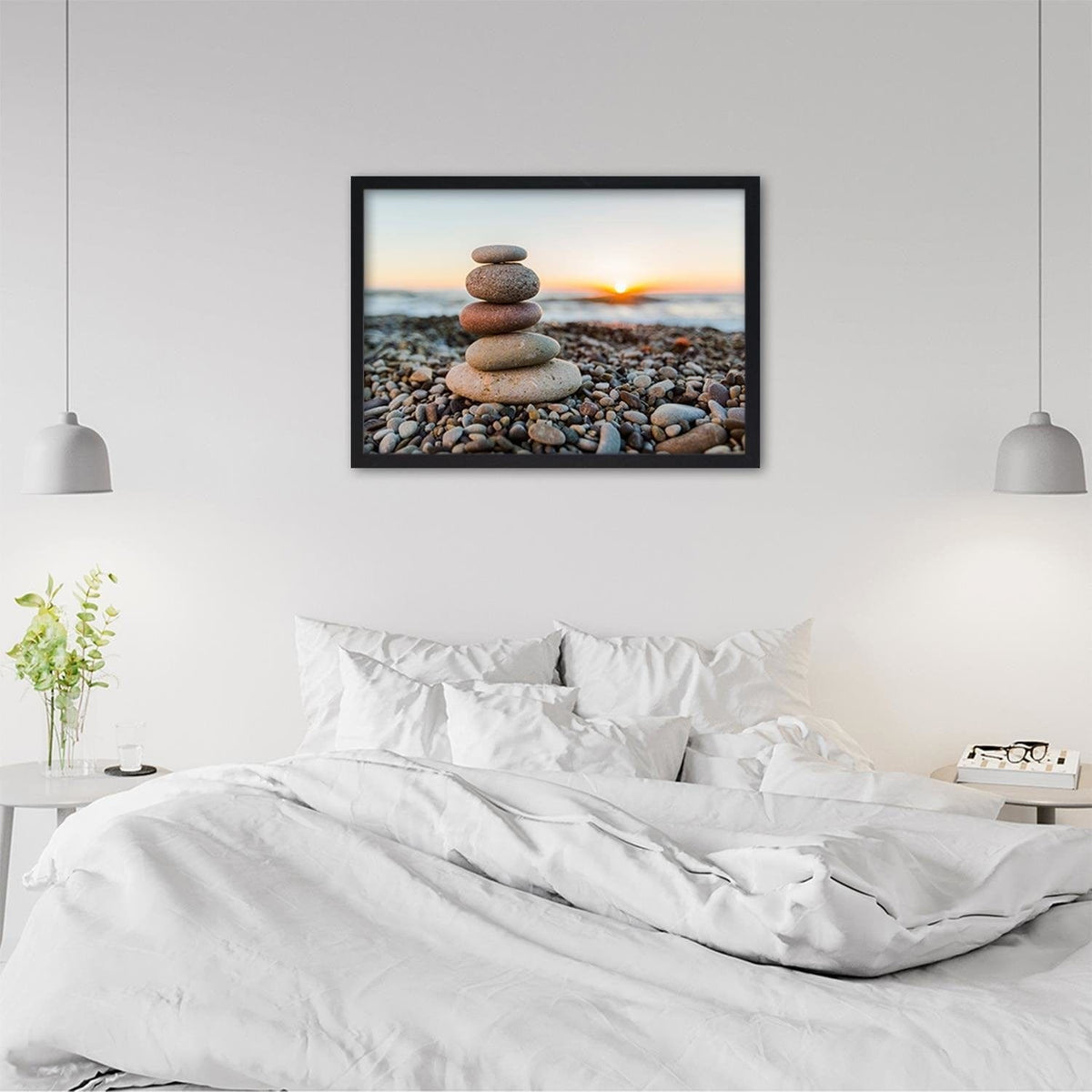 Glezna melnā rāmī - Stones By The Sea Home Trends