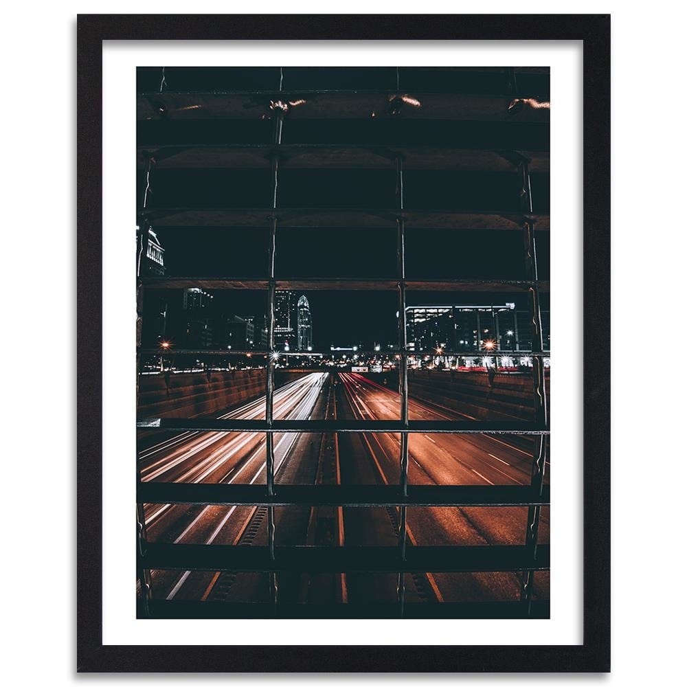 Glezna melnā rāmī - Street Night Home Trends