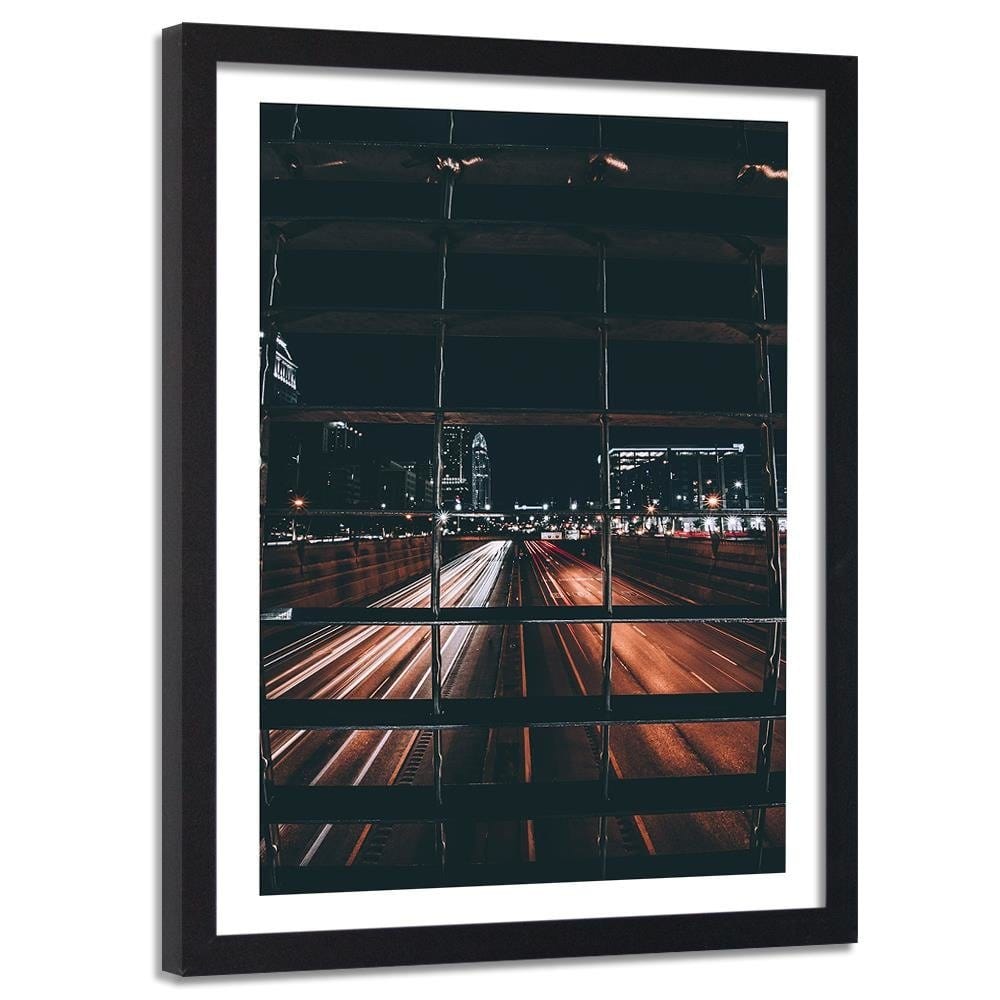Glezna melnā rāmī - Street Night Home Trends
