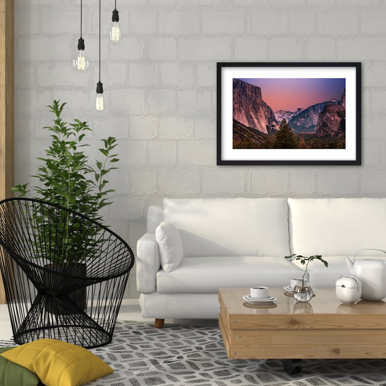 Glezna melnā rāmī - Sunrise In The Mountains Home Trends