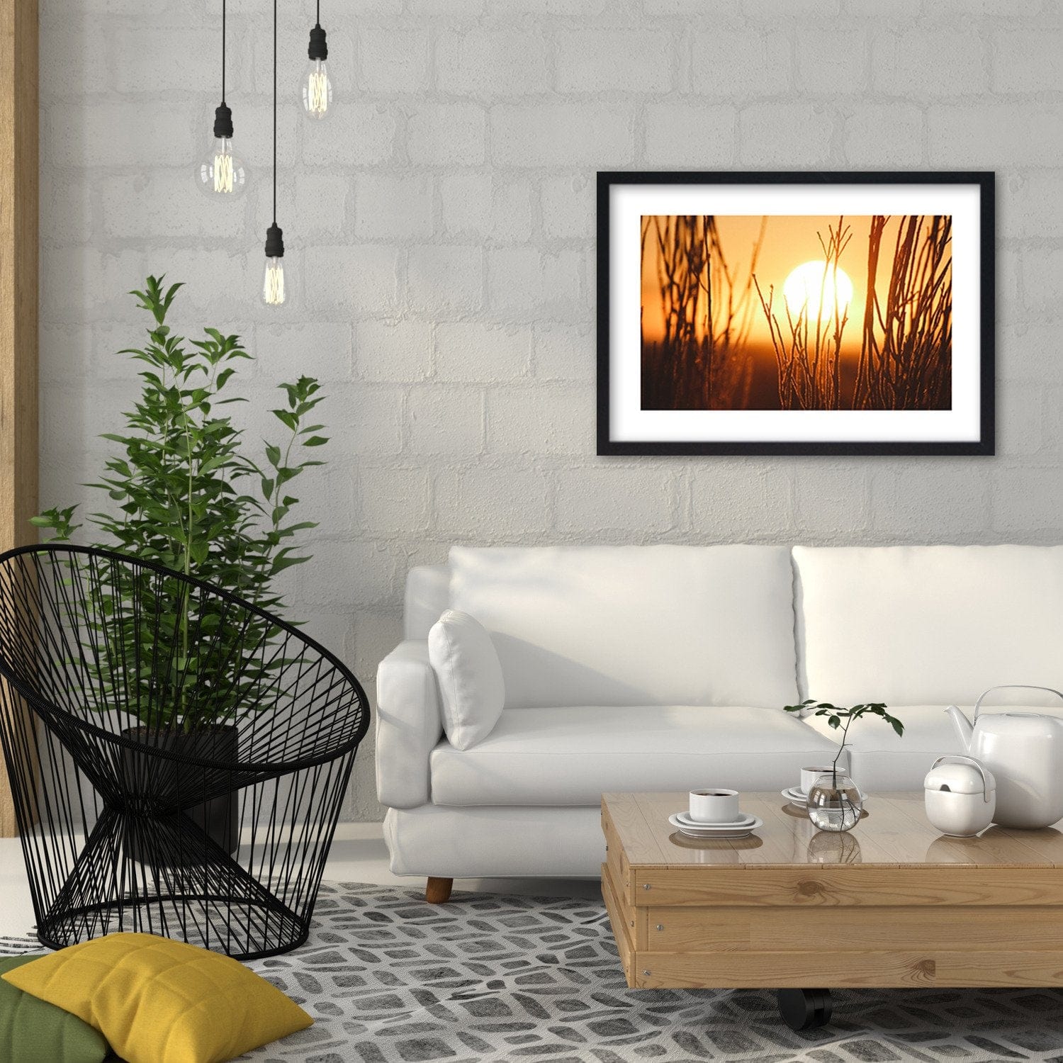 Glezna melnā rāmī - Sunset 3 Home Trends